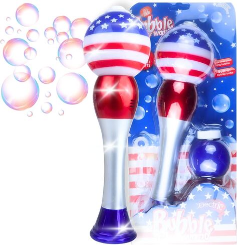 عصا الفقاعات المضيئة بالولايات المتحدة الأمريكية، لوازم الحفلات الخارجية في الرابع من يوليو، هدايا وطنية، تعمل بالبطارية، غير متضمنة in Kuwait