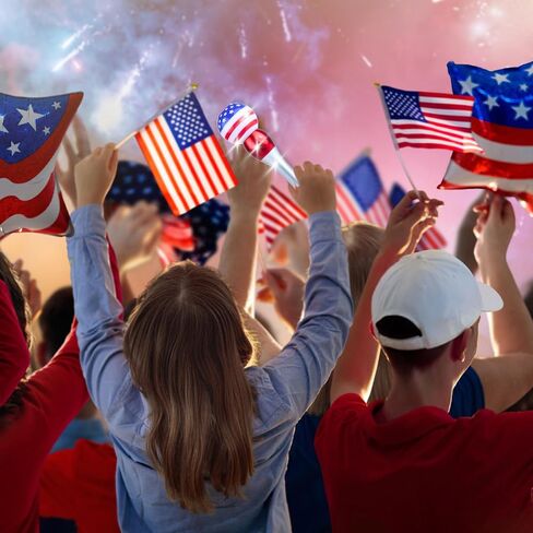 عصا الفقاعات المضيئة بالولايات المتحدة الأمريكية، لوازم الحفلات الخارجية في الرابع من يوليو، هدايا وطنية، تعمل بالبطارية، غير متضمنة in Kuwait