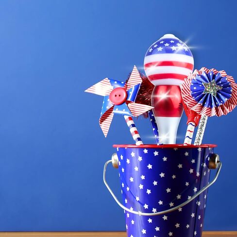 عصا الفقاعات المضيئة بالولايات المتحدة الأمريكية، لوازم الحفلات الخارجية في الرابع من يوليو، هدايا وطنية، تعمل بالبطارية، غير متضمنة in Kuwait