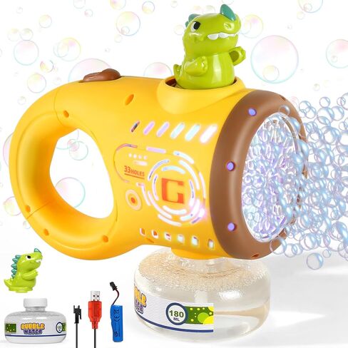 Dolanus Dino Bubble Guns for Kids, Bubbles Gun Blaster Blower Maker Machine for Boys & Girls, Birthday Gifts for Ages 3 4 5 6 7 8 Year Old Boy, Cool Outdoor Dinosaur Toys for Toddlers in Saudi Arabia