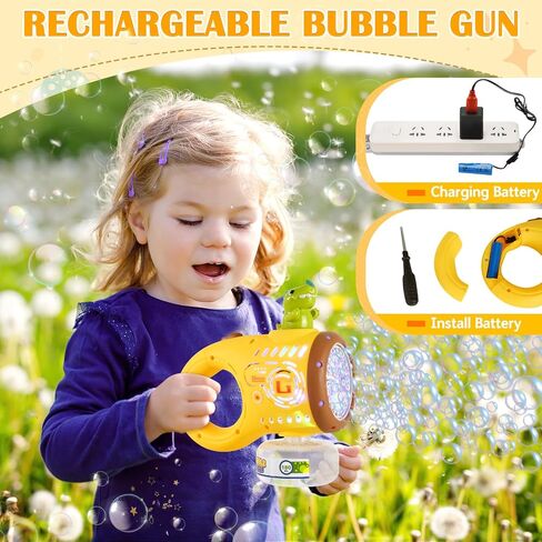 Dolanus Dino Bubble Guns for Kids, Bubbles Gun Blaster Blower Maker Machine for Boys & Girls, Birthday Gifts for Ages 3 4 5 6 7 8 Year Old Boy, Cool Outdoor Dinosaur Toys for Toddlers in Saudi Arabia