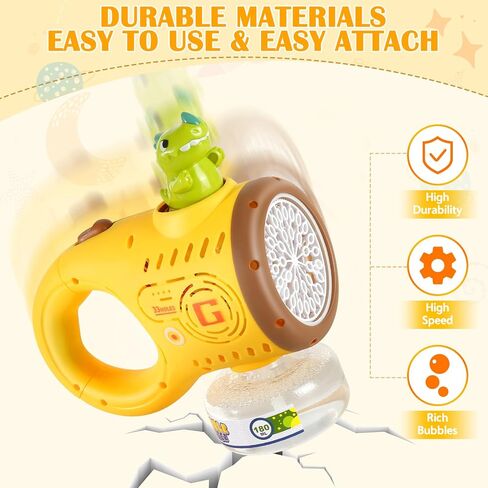 Dolanus Dino Bubble Guns for Kids, Bubbles Gun Blaster Blower Maker Machine for Boys & Girls, Birthday Gifts for Ages 3 4 5 6 7 8 Year Old Boy, Cool Outdoor Dinosaur Toys for Toddlers in Saudi Arabia