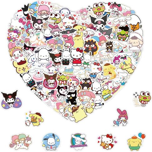200 قطعة من ملصقات شخصيات سانريو الكرتونية ملصقات للأطفال ملصقات شخصيات كرتونية لطيفة ملصقات تزيين للأطفال والمراهقين والبالغين ملصقات مقاومة للماء لزجاجة المياه (200) in Kuwait