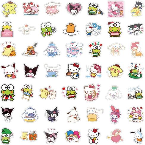200 قطعة من ملصقات شخصيات سانريو الكرتونية ملصقات للأطفال ملصقات شخصيات كرتونية لطيفة ملصقات تزيين للأطفال والمراهقين والبالغين ملصقات مقاومة للماء لزجاجة المياه (200) in Kuwait