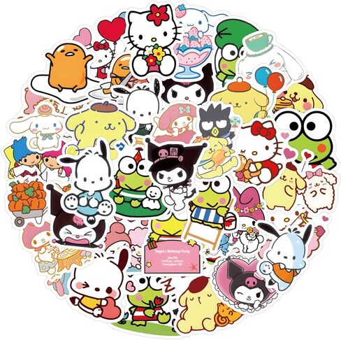200 قطعة من ملصقات شخصيات سانريو الكرتونية ملصقات للأطفال ملصقات شخصيات كرتونية لطيفة ملصقات تزيين للأطفال والمراهقين والبالغين ملصقات مقاومة للماء لزجاجة المياه (200) in Kuwait