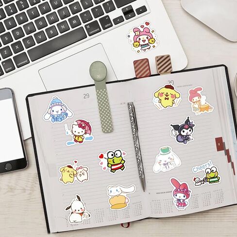 200 قطعة من ملصقات شخصيات سانريو الكرتونية ملصقات للأطفال ملصقات شخصيات كرتونية لطيفة ملصقات تزيين للأطفال والمراهقين والبالغين ملصقات مقاومة للماء لزجاجة المياه (200) in Kuwait