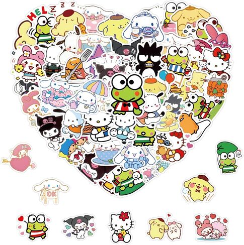 200 قطعة من ملصقات شخصيات سانريو الكرتونية ملصقات للأطفال ملصقات شخصيات كرتونية لطيفة ملصقات تزيين للأطفال والمراهقين والبالغين ملصقات مقاومة للماء لزجاجة المياه (200) in Kuwait