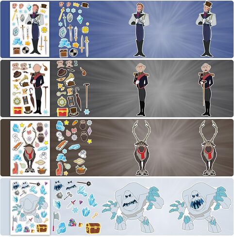 ملصقات فروزن لوازم حفلات أعياد الميلاد - 48 ورقة اصنع ديكورات ملصقات فروزن الخاصة بك، اصنع ملصقات للوجه هدايا حفلات عيد ميلاد فروزن لمستلزمات حفلات أعياد الميلاد المجمدة in Kuwait