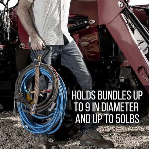 Coil'n'Carry Cable Straps - Heavy-Duty Storage Straps with Handle for Garden Hose Storage; Cord Organizer and Carry Strap for Extension Cords, Air Hose, RV Hose; Fabricated In USA (Red, 1-Pk) in Saudi Arabia