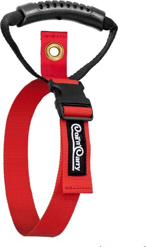Coil'n'Carry Cable Straps - Heavy-Duty Storage Straps with Handle for Garden Hose Storage; Cord Organizer and Carry Strap for Extension Cords, Air Hose, RV Hose; Fabricated In USA (Red, 1-Pk) in Saudi Arabia