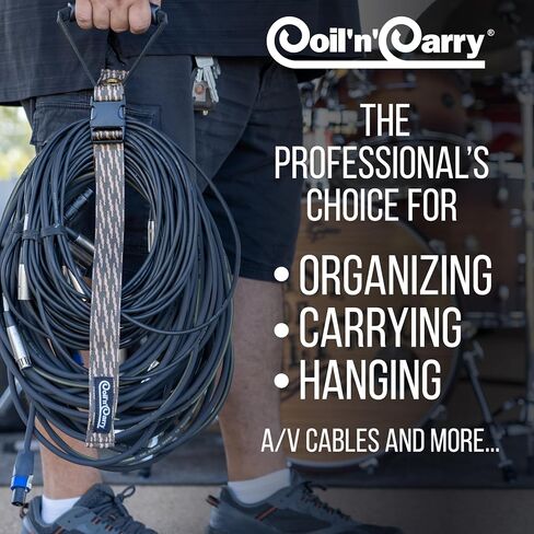 Coil'n'Carry Cable Straps - Heavy-Duty Storage Straps with Handle for Garden Hose Storage; Cord Organizer and Carry Strap for Extension Cords, Air Hose, RV Hose; Fabricated In USA (Red, 1-Pk) in Saudi Arabia