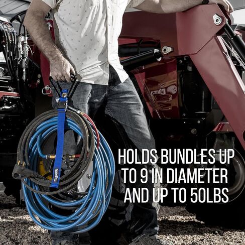 أشرطة كابل Coil'n'Carry - أشرطة تخزين شديدة التحمل مع مقبض لتخزين خرطوم الحديقة؛ منظم السلك وحزام حمل لأسلاك التمديد، وخرطوم الهواء، وخرطوم RV؛ صُنع في الولايات المتحدة الأمريكية (أحمر، قطعة واحدة) in Kuwait