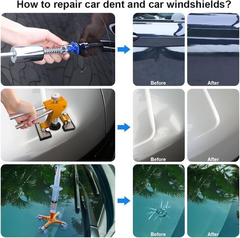 أداة سحب دنت - 59 قطعة مزيل دنت السيارة مع مطرقة منزلقة على شكل حرف T وأداة سحب دنت قابلة للتعديل لإزالة دنت السيارة in Kuwait