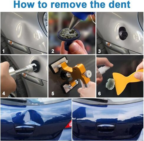 أداة سحب دنت - 59 قطعة مزيل دنت السيارة مع مطرقة منزلقة على شكل حرف T وأداة سحب دنت قابلة للتعديل لإزالة دنت السيارة in Kuwait