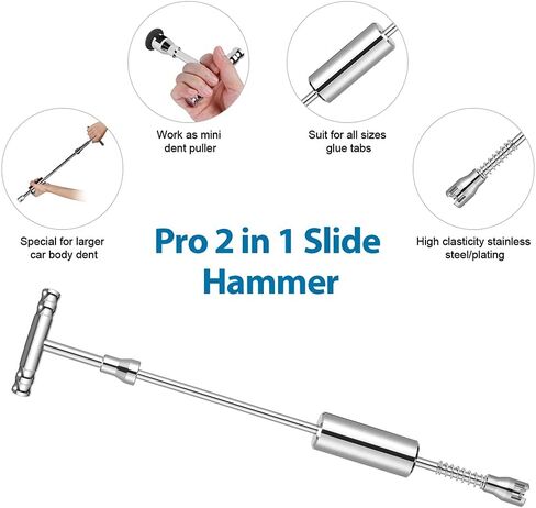 أداة سحب دنت - 59 قطعة مزيل دنت السيارة مع مطرقة منزلقة على شكل حرف T وأداة سحب دنت قابلة للتعديل لإزالة دنت السيارة in Kuwait
