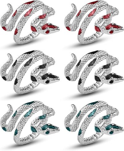 6 Pcs Crochet Ring, Adjustable Thimble Crochet Tension Ring Various Designs Crochet Guide Ring Knitting Loop Crochet Ring for Quilting Crafts Hand Knitting Tools for Faster Knitting in Saudi Arabia