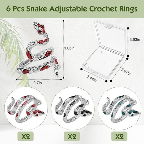 6 Pcs Crochet Ring, Adjustable Thimble Crochet Tension Ring Various Designs Crochet Guide Ring Knitting Loop Crochet Ring for Quilting Crafts Hand Knitting Tools for Faster Knitting in Saudi Arabia