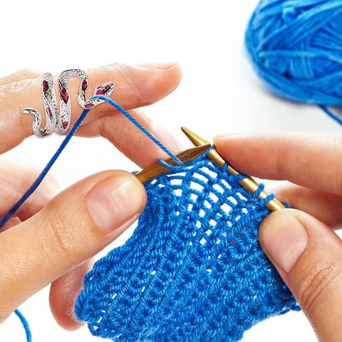 6 Pcs Crochet Ring, Adjustable Thimble Crochet Tension Ring Various Designs Crochet Guide Ring Knitting Loop Crochet Ring for Quilting Crafts Hand Knitting Tools for Faster Knitting in Saudi Arabia