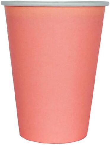 Jollity & Co Shade Paper Cups - 12-oz Party Cups in Amaranth Pink - Pack of 8 Disposable Paper Cups - Easy to Mix and Match - Paper Cups to Suit All Occasions and Birthday Decorations in Kuwait