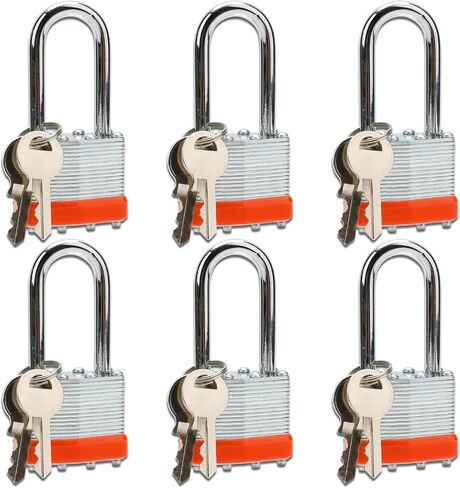 Lock Outdoor Padlocks, Laminated keyed Padlock, 1-9/16 in Wide Body, Padlock Set with Keys, Long Shackle (1Pack) in Saudi Arabia