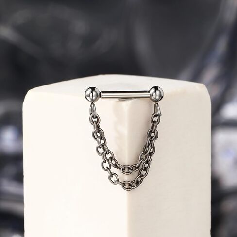 CM Crareesi Mania Titanium Septum Rings 16Gauge Septum Piercing Jewelry G23 Titanium Septum Chain Push-in Septum Jewelry for Women Threadless Septum Ring in Saudi Arabia