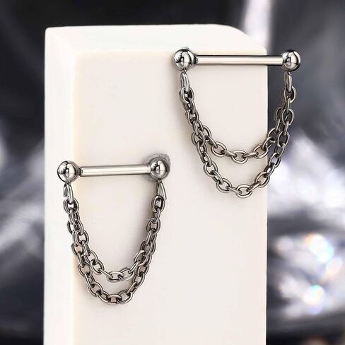 CM Crareesi Mania Titanium Septum Rings 16Gauge Septum Piercing Jewelry G23 Titanium Septum Chain Push-in Septum Jewelry for Women Threadless Septum Ring in Saudi Arabia
