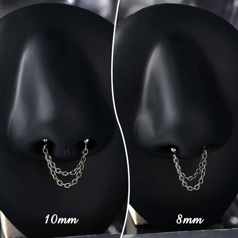 CM Crareesi Mania Titanium Septum Rings 16Gauge Septum Piercing Jewelry G23 Titanium Septum Chain Push-in Septum Jewelry for Women Threadless Septum Ring in Saudi Arabia
