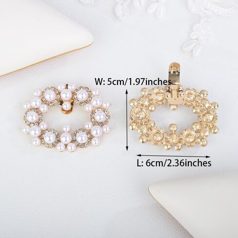 زوج واحد من مشابك الأحذية من حجر الراين والكريستال واللؤلؤ وأبازيم الأحذية الأنيقة والإكسسوارات والإكسسوارات والمجوهرات والأحذية ذات الكعب العالي للنساء in Kuwait