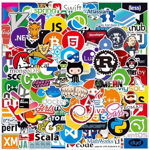 120 PCS Computer Programming Language Stickers, Suitable for Software Developers, DEV,Coders,Laptop,Programmers, Hackers, Geeks, Computer Engineer in Kuwait