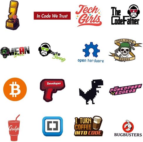 120 PCS Computer Programming Language Stickers, Suitable for Software Developers, DEV,Coders,Laptop,Programmers, Hackers, Geeks, Computer Engineer in Kuwait