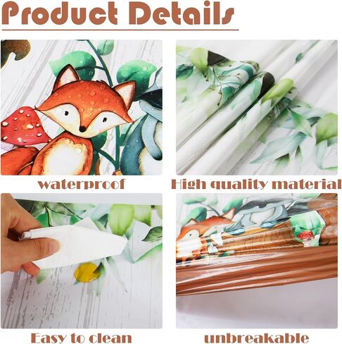 3 قطع من زينة استحمام الطفل وودلاند وحيوانات الغابة ومفرش طاولة استحمام الطفل للاستعمال مرة واحدة، لوازم حفلات أعياد الميلاد بطابع الغابات لمخلوقات الغابة، مفرش طاولة استحمام الطفل، 54 × 108 بوصة in Kuwait