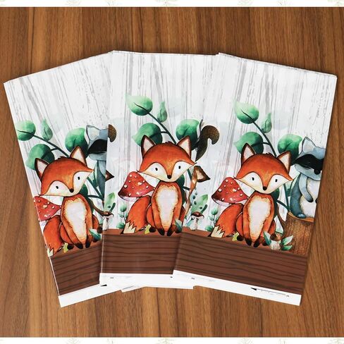 3 قطع من زينة استحمام الطفل وودلاند وحيوانات الغابة ومفرش طاولة استحمام الطفل للاستعمال مرة واحدة، لوازم حفلات أعياد الميلاد بطابع الغابات لمخلوقات الغابة، مفرش طاولة استحمام الطفل، 54 × 108 بوصة in Kuwait