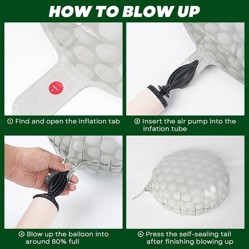 FANNUOYI 14 قطعة من ديكورات حفلات الجولف بما في ذلك 12 قطعة من بالونات كرة الجولف و2 قطعة من مفارش طاولة الجولف البلاستيكية القابلة للاستعمال مرة واحدة غطاء طاولة من العشب الأخضر لحفلات أعياد الميلاد ومستلزمات المناسبات in Kuwait