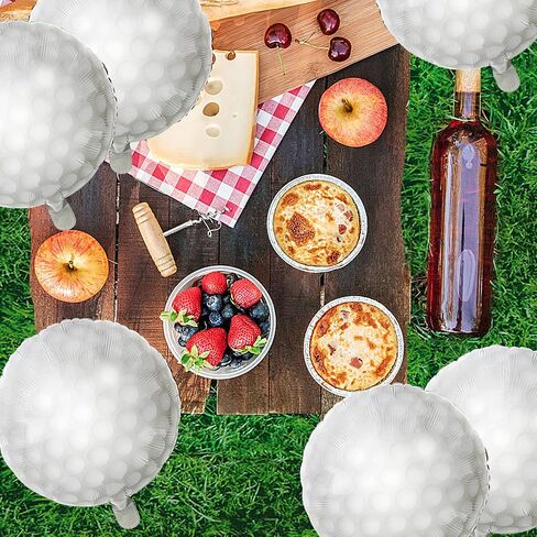 FANNUOYI 14 قطعة من ديكورات حفلات الجولف بما في ذلك 12 قطعة من بالونات كرة الجولف و2 قطعة من مفارش طاولة الجولف البلاستيكية القابلة للاستعمال مرة واحدة غطاء طاولة من العشب الأخضر لحفلات أعياد الميلاد ومستلزمات المناسبات in Kuwait