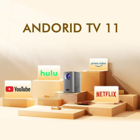 [التركيز التلقائي] جهاز عرض واي فاي، جهاز عرض 17000LUX Android 11 شاشة 300 بوصة، 5G واي فاي مع جهاز عرض بلوتوث، مكبرات صوت هاي فاي مزدوجة للمسرح المنزلي متوافقة مع عصا التلفزيون الذكية/HDMI/USB/AV إلخ. in Kuwait