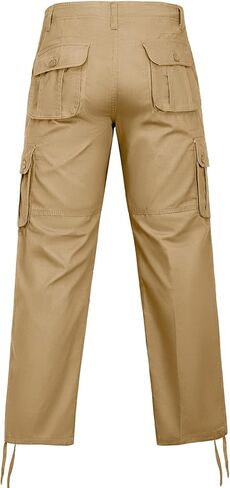 بنطال كارجو بقصة ضيقة للرجال، بنطال كارجو من القطن، بنطال كارجو قابل للتمدد مع جيوب in Kuwait