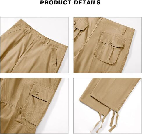 بنطال كارجو بقصة ضيقة للرجال، بنطال كارجو من القطن، بنطال كارجو قابل للتمدد مع جيوب in Kuwait