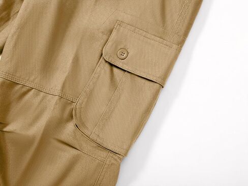 بنطال كارجو بقصة ضيقة للرجال، بنطال كارجو من القطن، بنطال كارجو قابل للتمدد مع جيوب in Kuwait