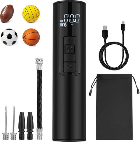 مضخة كرة كهربائية من بيست فاير، مضخة كرة ذكية مع مقياس ضغط دقيق وشاشة عرض إل سي دي، مضخة كرة أوتوماتيكية لكرة السلة وكرة القدم والكرة الطائرة/حقيبة تخزين ذات دبابيس in Kuwait