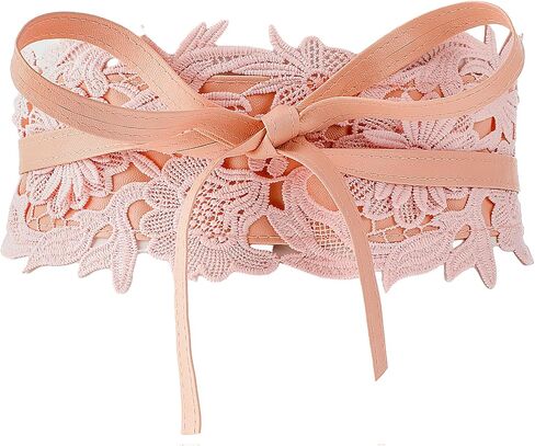 Lace Wide Waist Belt, PU Leather Women Belt Vintage Waistband Lace Up Cinch Belt Self Tie Belt for Dress in Saudi Arabia
