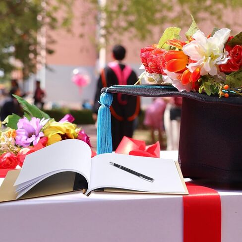 كتاب الضيوف الخشبي للتخرج من Hoolerry، غطاء من خشب الجوز المنقوش، كتاب ضيوف فارغ مع قلم، هدايا ريفية، ألبوم صور، لوازم الحفلات، ديكورات لكتاب ضيوف Quinceanera in Kuwait