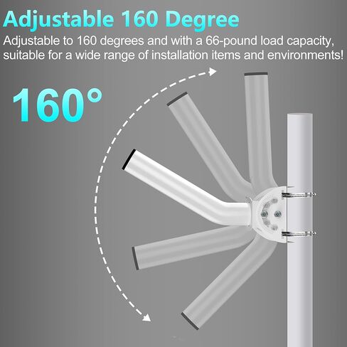 دعامة تثبيت على الجسر اللاسلكي العالمي، 12.6 بوصة 160 درجة قابلة للدوران ومجموعة تثبيت على الحائط لهوائيات التلفزيون الخارجية، الجسور اللاسلكية من نقطة إلى نقطة، نقطة الوصول، CB، محطة الطقس، Yagi (4 عبوات) in Kuwait