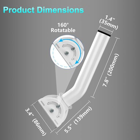 دعامة تثبيت على الجسر اللاسلكي العالمي، 12.6 بوصة 160 درجة قابلة للدوران ومجموعة تثبيت على الحائط لهوائيات التلفزيون الخارجية، الجسور اللاسلكية من نقطة إلى نقطة، نقطة الوصول، CB، محطة الطقس، Yagi (4 عبوات) in Kuwait