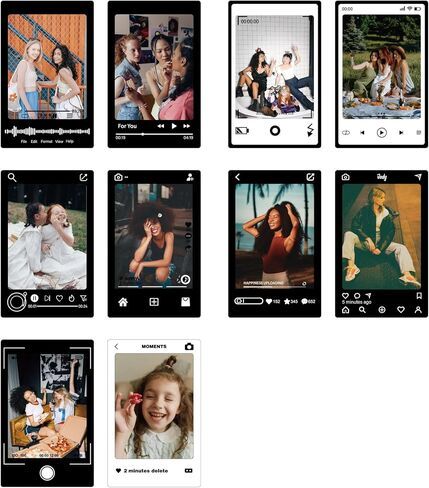 12PCS - Photo Border Stickers Compatible for Instax Square SQ Film, Pictures Decorative Stickers for Instax Square SQ1/SQ6/SQ10/SQ20/SQ40 Instant Camera Film - Rainbow Series in Saudi Arabia