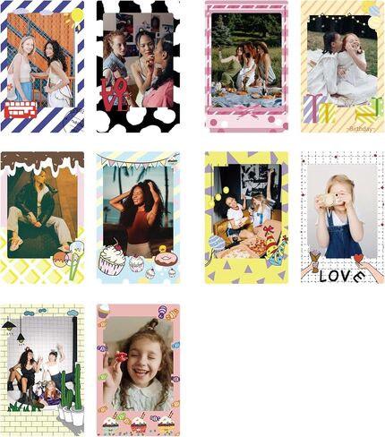 12PCS - Photo Border Stickers Compatible for Instax Square SQ Film, Pictures Decorative Stickers for Instax Square SQ1/SQ6/SQ10/SQ20/SQ40 Instant Camera Film - Rainbow Series in Saudi Arabia