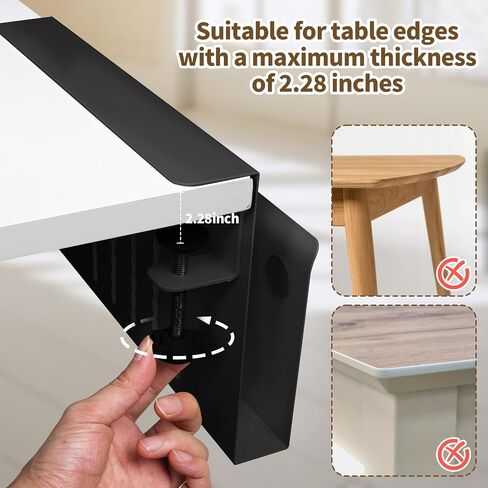 LUKETURE Under Desk Laptop Mount Desk Side Storage Headset Holder Headphone Stand Under Desk Storage, Hanging Side Desk Organizer Laptop Holder Stand Adjustable File Cable Management Tray No Drill in Saudi Arabia
