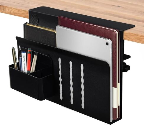 LUKETURE Under Desk Laptop Mount Desk Side Storage Headset Holder Headphone Stand Under Desk Storage, Hanging Side Desk Organizer Laptop Holder Stand Adjustable File Cable Management Tray No Drill in Saudi Arabia