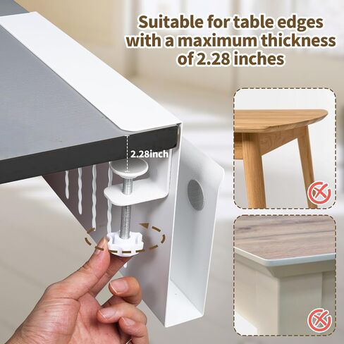 LUKETURE Under Desk Laptop Mount Desk Side Storage Headset Holder Headphone Stand Under Desk Storage, Hanging Side Desk Organizer Laptop Holder Stand Adjustable File Cable Management Tray No Drill in Saudi Arabia
