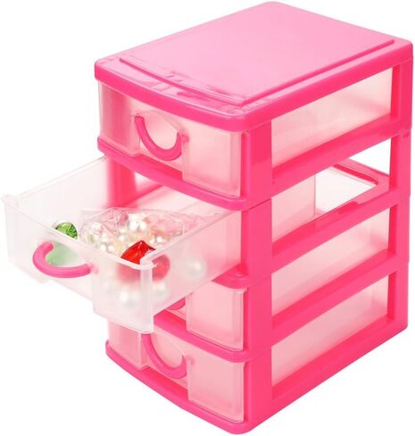 Mini Desk Organizer Desktop Drawer Plastic Drawer Storage Office Supplies Storage Drawers for Organizing Office Desk Accessories File Organizer for Desk Small Drawer Organizer Cute Stuff (Pink L) in Saudi Arabia