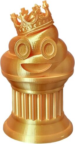 Znet3D King Poop Emoji Trophy - Fun Award & Gift - Handmade w/Additive Manufacturing - 6" inches Tall - Featuring a Solid Poop Emoji with a Crown, Secured on a Column Pillar (Black) in Saudi Arabia